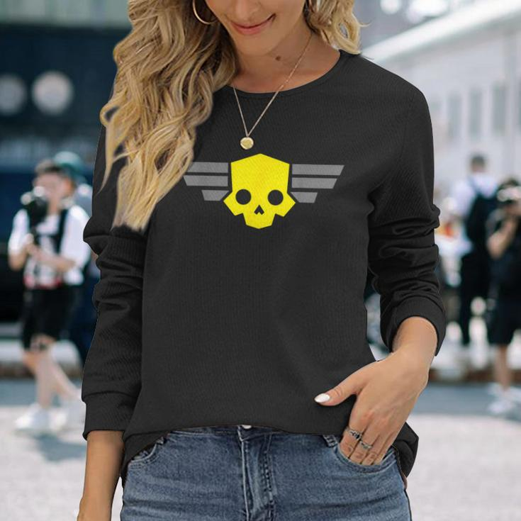 Hell Of Divers Helldiving Skull Gaming Dive Lovers Long Sleeve T-Shirt Gifts for Her