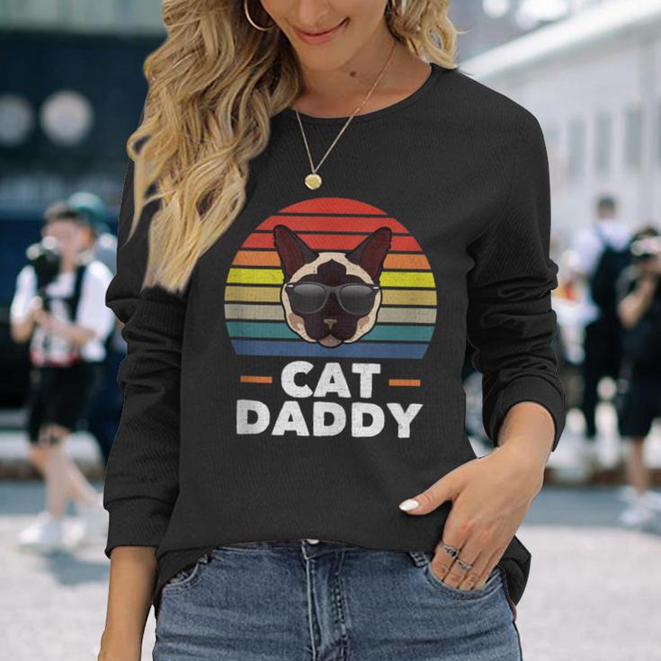 Herren Siamkatze Daddy Lustige Katze Papa Liebhaber Langarmshirts Geschenke für Sie