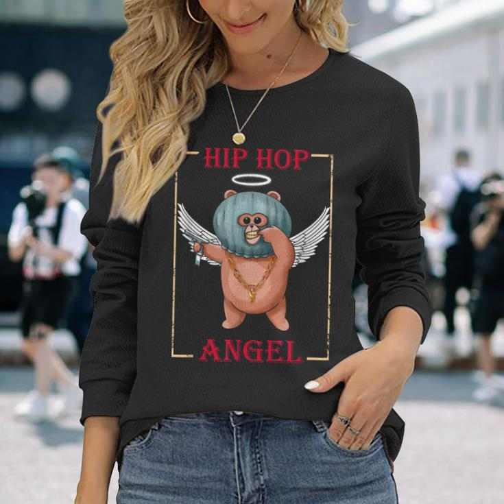 Hip Hop Angel Teddy Cute Gangster Bear Long Sleeve T-Shirt Gifts for Her