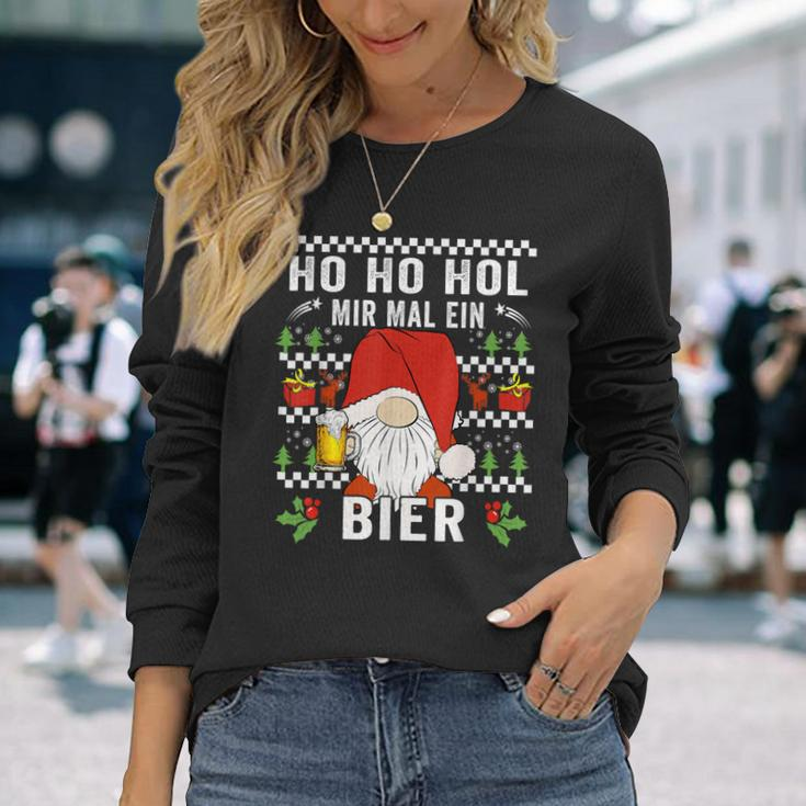 Ho Ho Hol Mir Mal Ein Bier Christmas Slogan Langarmshirts Geschenke für Sie