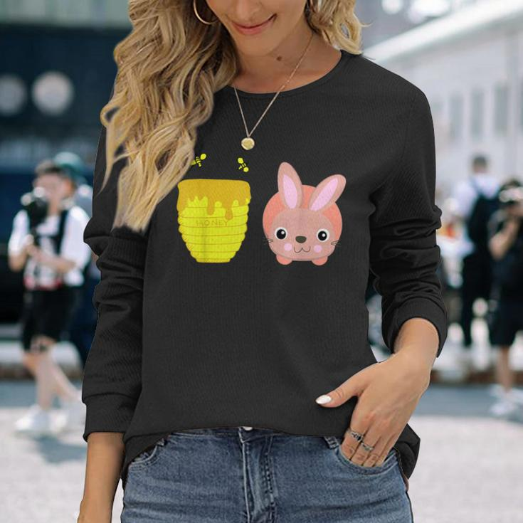 Honey Bunny Cute & Rabbit Animal Lovers Long Sleeve T-Shirt Gifts for Her