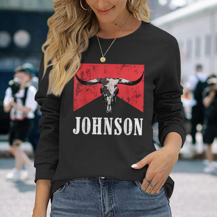 Howdy Cojo Western Style Team Johnson Family Reunion Long Sleeve T-Shirt Gifts for Her