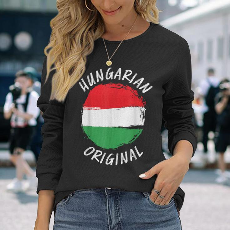 Hungarian Original Hungary Flag Hungarian Long Sleeve T-Shirt Gifts for Her