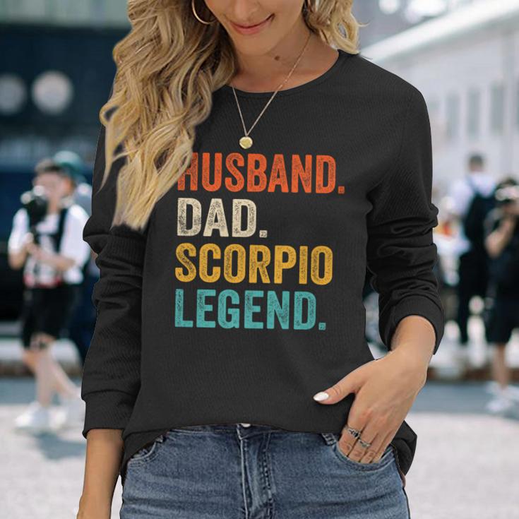 Husband Dad Scorpio Legend Zodiac Astrology Vintage Long Sleeve T-Shirt Gifts for Her