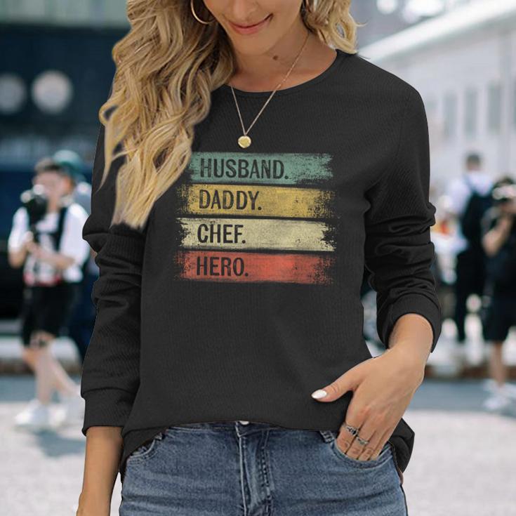 Husband Daddy Chef Hero Pastry Chef Baker Bakery Baking Long Sleeve T-Shirt Gifts for Her