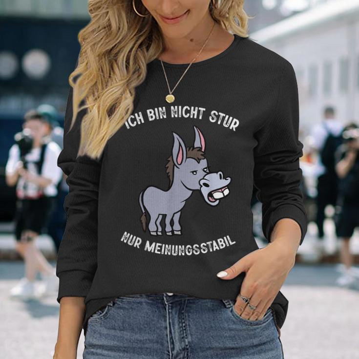 Ich Bin Nicht Stur Meinungsstabil Humour Slogan Men's Black Langarmshirts Geschenke für Sie