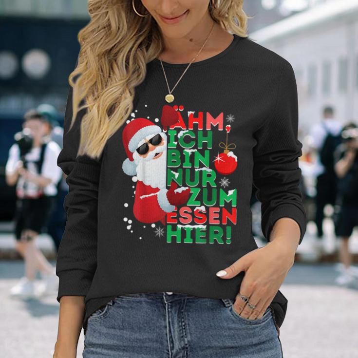 Ich Bin Nur Zum Essen Hier Langarmshirts, Santa Claus Motiv für Frohe Weihnachten Geschenke für Sie