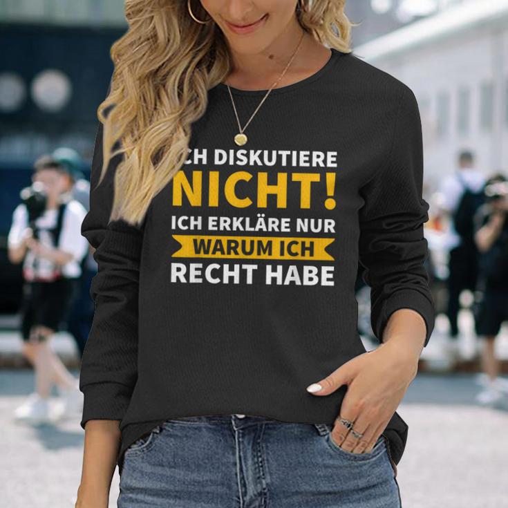 Ich Diskutiere Nicht, Ich Erkläre Nur Warum Ich Recht Habe Schwarzes Langarmshirts Geschenke für Sie