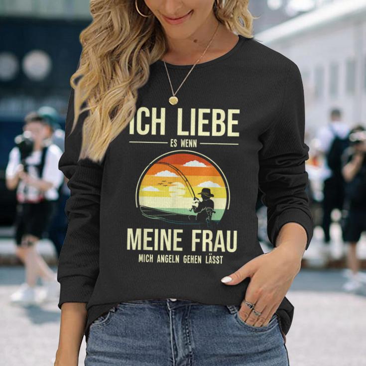 Ich Liebe Es Wenn Meine Frau Mich Fischnläst Carp Fishing Langarmshirts Geschenke für Sie