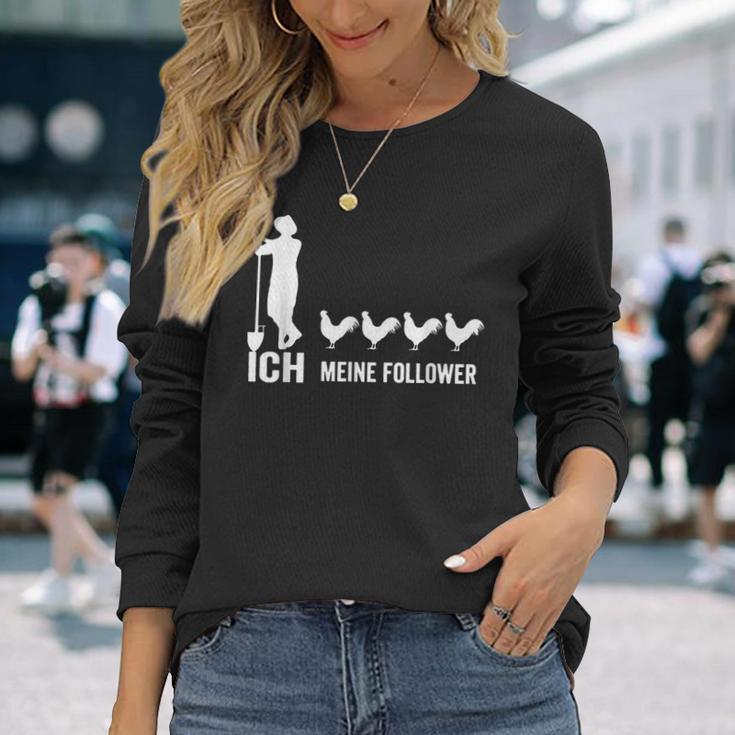 Ich Und Meine Follower Hühner Huhn Landwirt Bauer Langarmshirts Geschenke für Sie