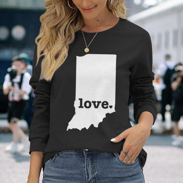 Indiana Love Hometown State Pride Long Sleeve T-Shirt Gifts for Her