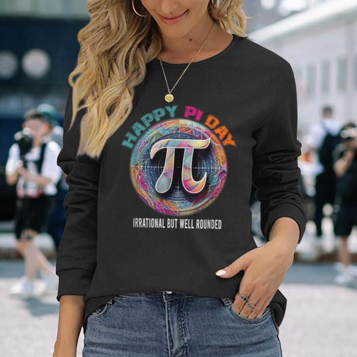 Irrational But Well Rounded Pi Day Math Day Student Teacher Long Sleeve T-Shirt Gifts for Her