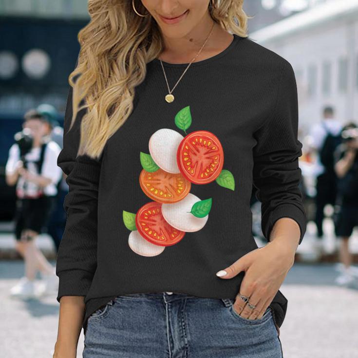 Italian Caprese Salad Tomato Basil Mozzarella Foo Langarmshirts Geschenke für Sie