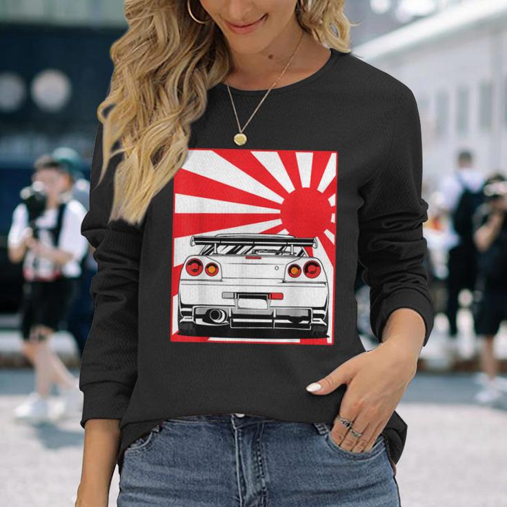 Jdm Drifting Car Race Japanese Sun Street Racing Automotive Long Sleeve T-Shirt Gifts for Her