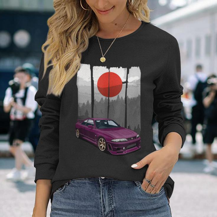 Jdm Skyline R33 Car Tuning Japan Rising Sun Drift Long Sleeve T-Shirt Gifts for Her