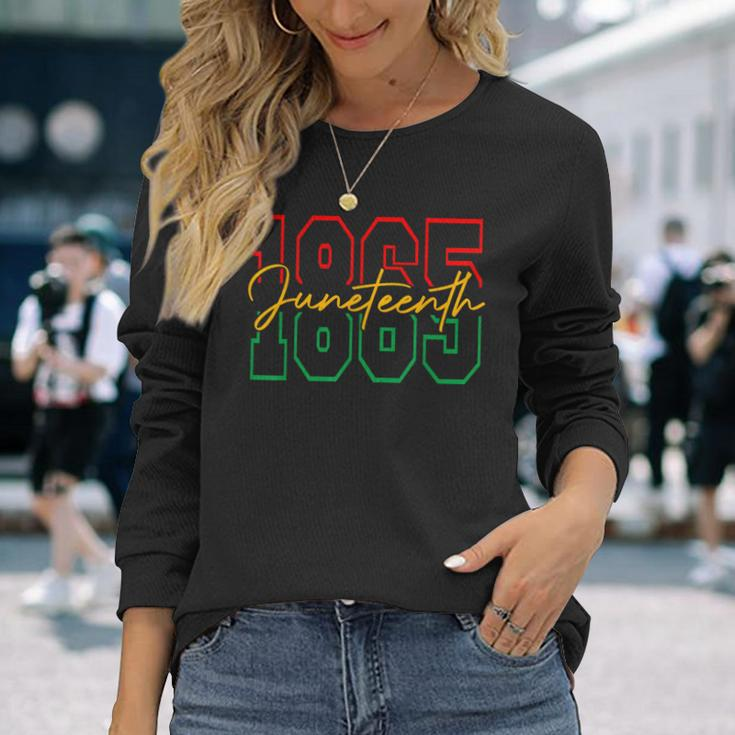 Junenth 2024 Celebrate Black Freedom 1865 History Month Long Sleeve T-Shirt Gifts for Her