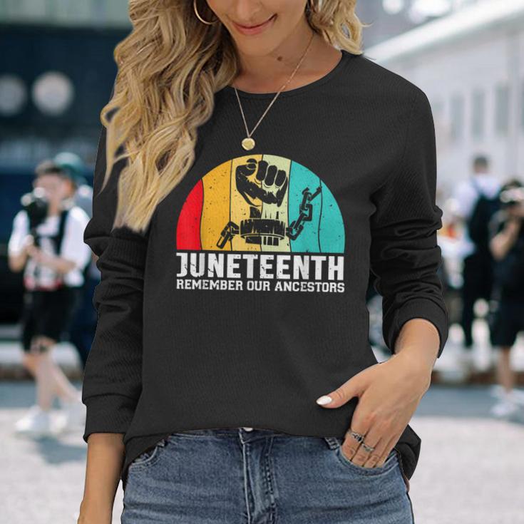 Junenth Remember Our Ancestors Free Black African Long Sleeve T-Shirt Gifts for Her