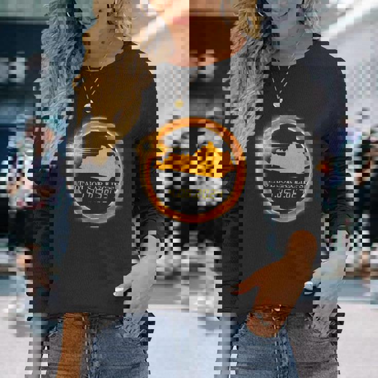 Kentucky April 8 Total Solar Eclipse 2024 Usa Map Totality Long Sleeve T-Shirt Gifts for Her Kentucky April 8 Total Solar Eclipse 2024 Usa Map Totality Long Sleeve T-Shirt Gifts for Her