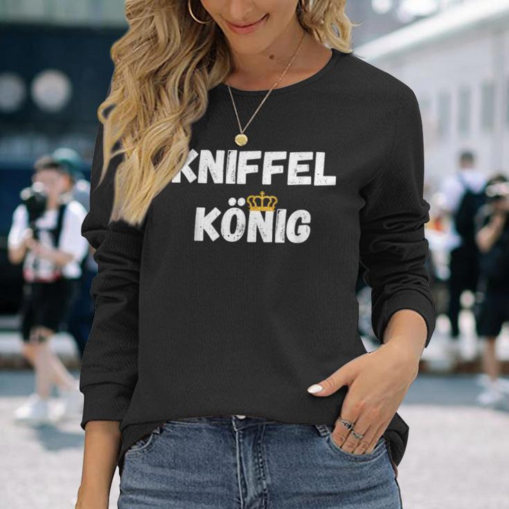 Kniffelkönig For Dice Player Zum Triffel Spiel King Langarmshirts Geschenke für Sie