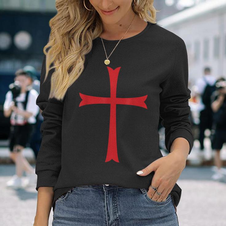 Knights Templar Cross Crusader Soldier Of Christ Long Sleeve T-Shirt Gifts for Her