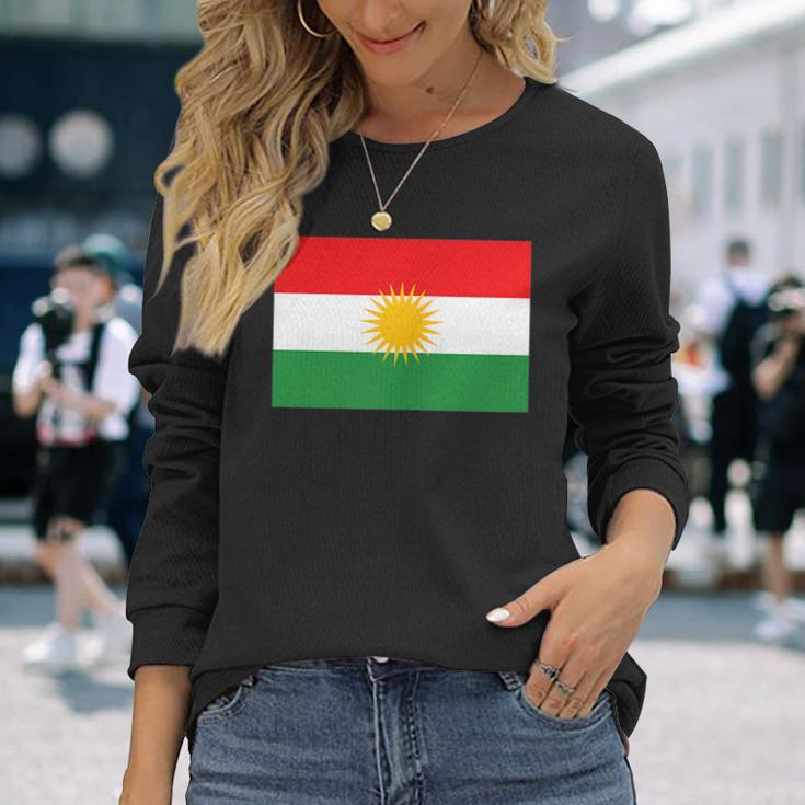 Kurdish Flag Kurdin Motif Rojava Pumpdistan Colours Langarmshirts Geschenke für Sie