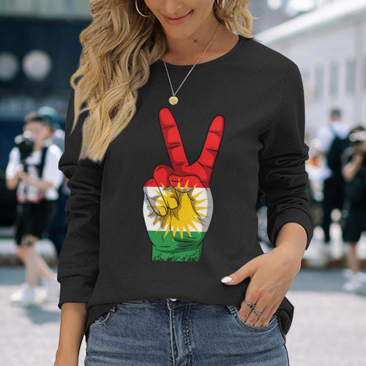 Kurdish Flag Kurdish Kurdistan Langarmshirts Geschenke für Sie