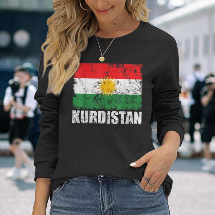 Kurdistan Flag Rojava Kurdish Kurds Langarmshirts Geschenke für Sie