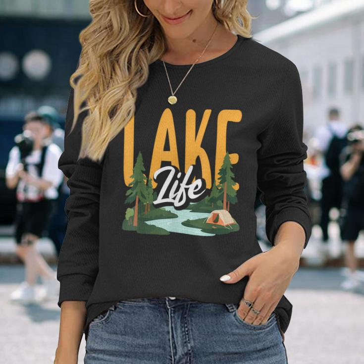 Lake Life Angeln Bootfahren Segeln Lustig Outdoor Langarmshirts Geschenke für Sie