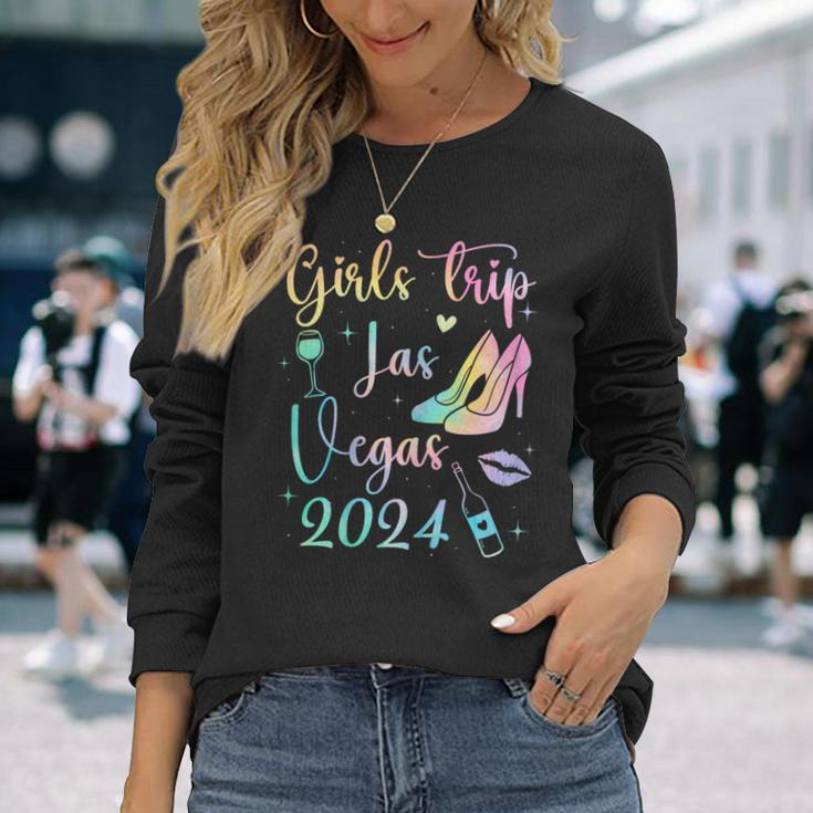 Las Vegas Girls Trip 2024 Girls Tie Dye Weekend Friends Girl Long Sleeve T-Shirt Gifts for Her