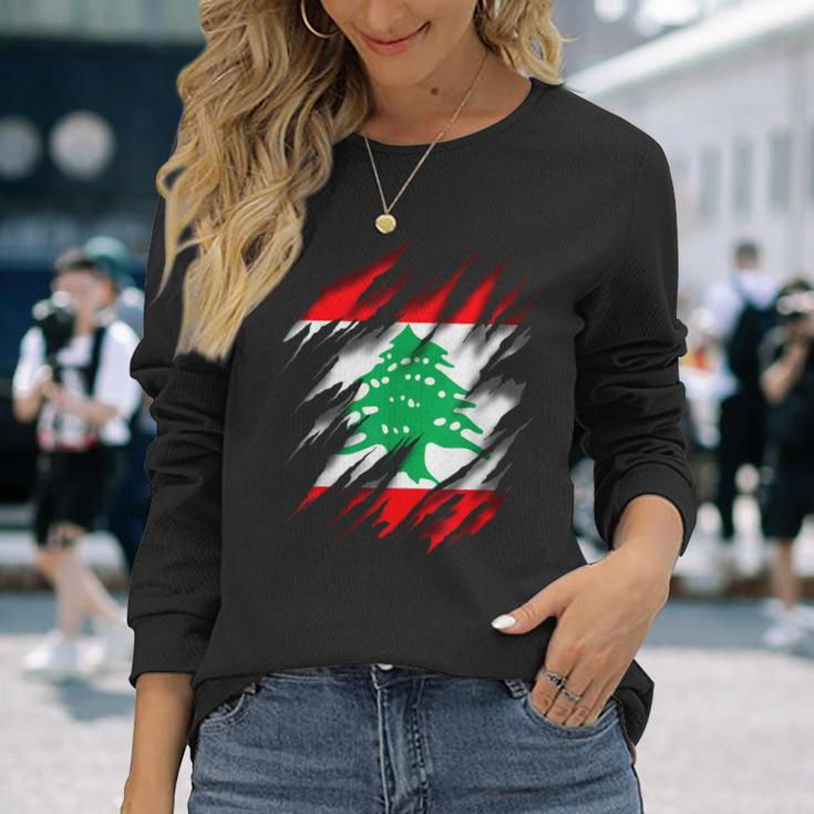 Lebanese Flag S Langarmshirts Geschenke für Sie