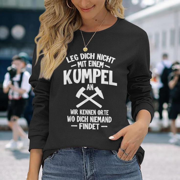 Leg Dich Nicht Mit Einem Kumpel An Bergarbeit Bergmann Black Langarmshirts Geschenke für Sie