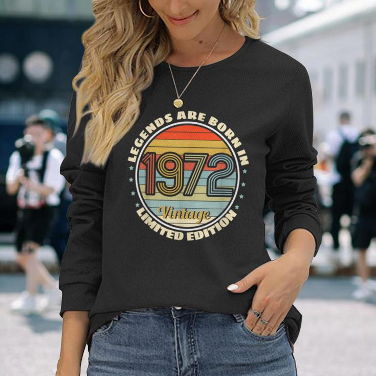 Legends Born In 1972 Vintage 70S Edition Long Sleeve T-Shirt Gifts for Her