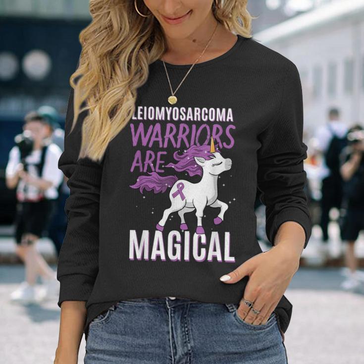 Leiomyosarcoma Warrior Lms Rare Cancer Unicorn Sarcoma Long Sleeve T-Shirt Gifts for Her