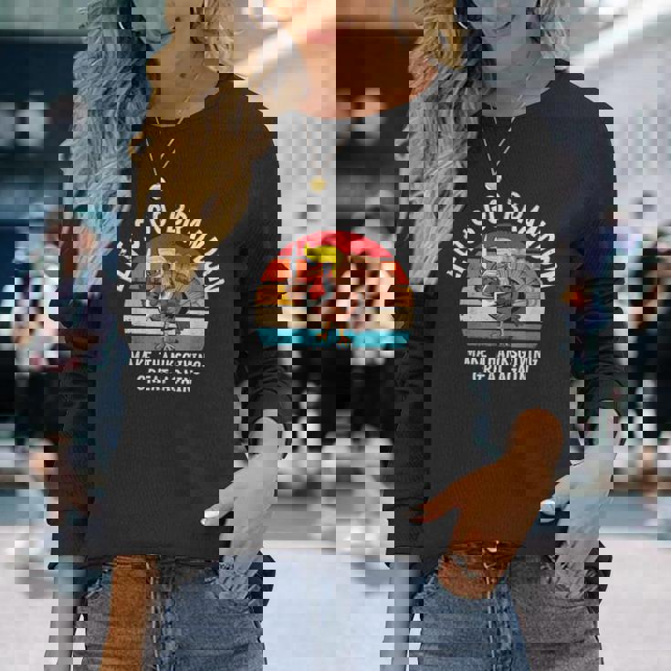 Let's Go Branson Brandon Thanksgiving And Trump Turkey Long Sleeve T-Shirt Gifts for Her