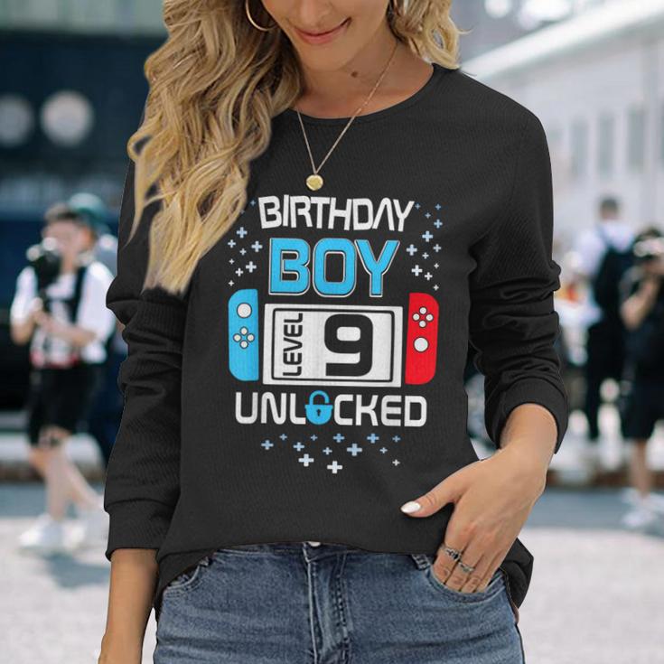 Level 9 Freigeschaltet 9 Geburtstag 9-Jähriger Junge Langarmshirts Geschenke für Sie