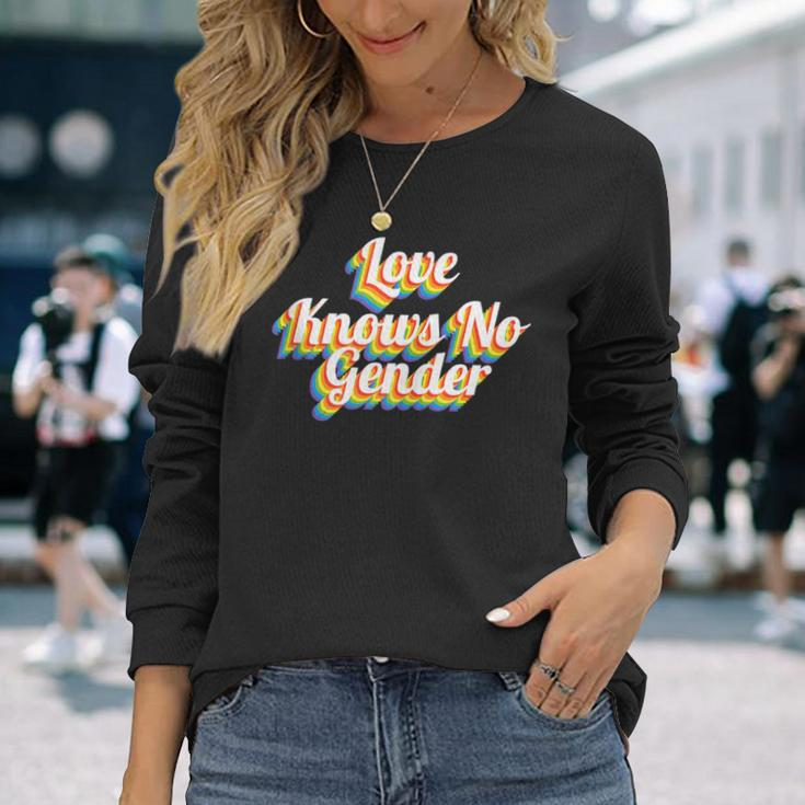 Lgbt Pride Love Knows No Gender Long Sleeve T-Shirt Gifts for Her