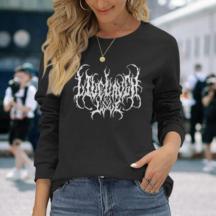 Live Laugh Love Death Metal Music Typography Long Sleeve T-Shirt Gifts for Her