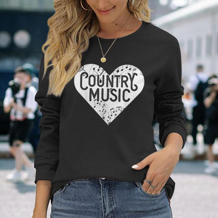 I Love Country Country Music Lover Idea Long Sleeve T-Shirt Gifts for Her