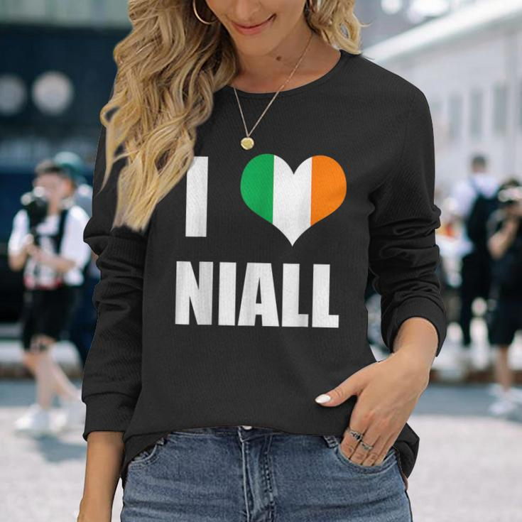 I Love Niall Ireland Flag Long Sleeve T-Shirt Gifts for Her