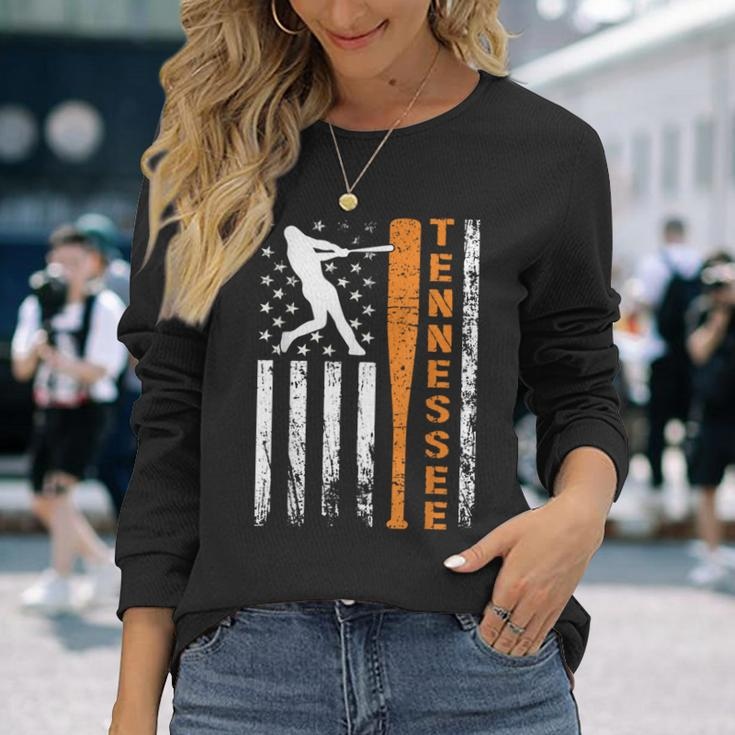 I Love Tennessee Souvenir Tennessee Us Baseball Flag 2024 Long Sleeve T-Shirt Gifts for Her