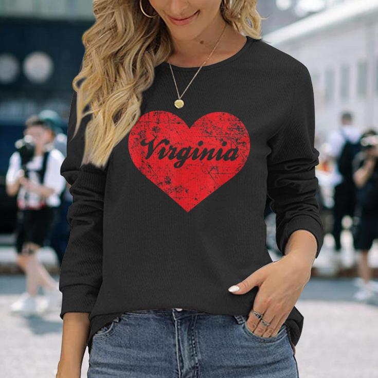 I Love Virginia Heart Southern State Pride Long Sleeve T-Shirt Gifts for Her