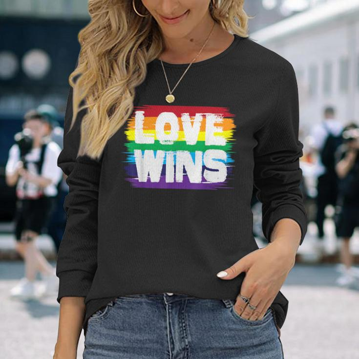 Love Wins Cute Witty Lgbt Community Long Sleeve T-Shirt Gifts for Her