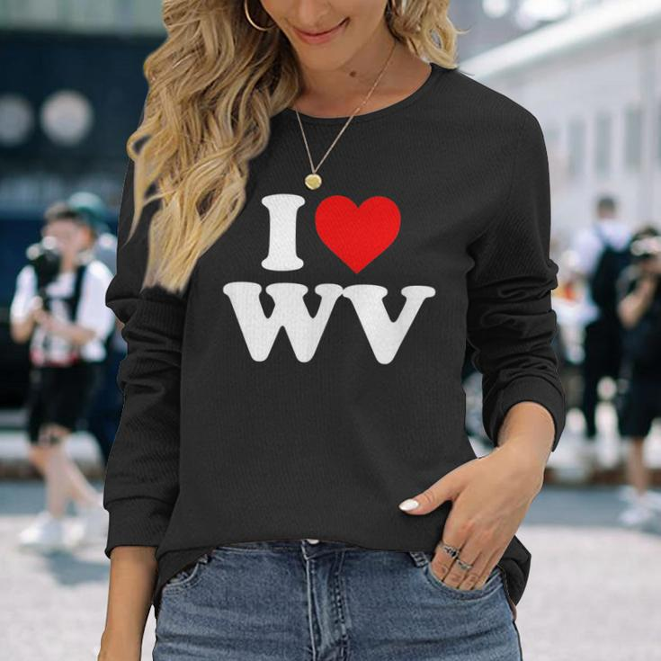I Love Wv Heart West Virginia Long Sleeve T-Shirt Gifts for Her