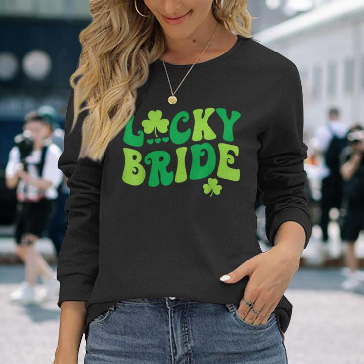 Lucky Bride Groom Couples Matching Wedding St Patrick's Day Long Sleeve T-Shirt Gifts for Her