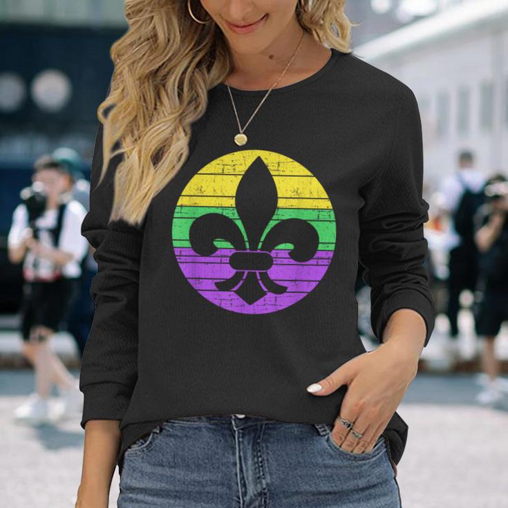 Mardi Gras Fleur De Lis For Carnival Celebration Long Sleeve T-Shirt Gifts for Her