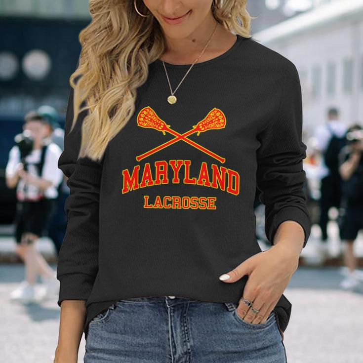Maryland Lacrosse Vintage Lax Long Sleeve T-Shirt Gifts for Her