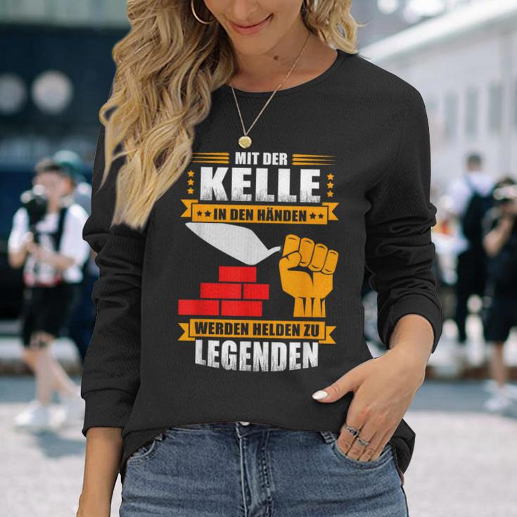 Maurer-Helden Langarmshirts Mit Der Kelle in Den Händen für Herren Geschenke für Sie