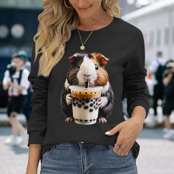 Meerschweinchen Boba Bubble Milk Tea Kawaii Cute Animal Lover Langarmshirts Geschenke für Sie