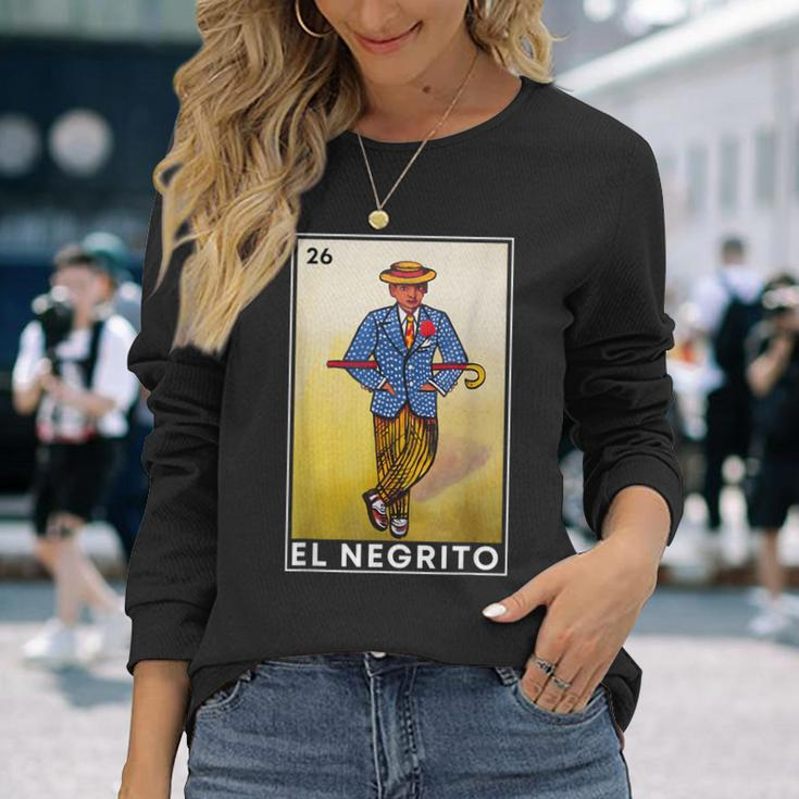 Mexican Lottery Cards Lotto Mexicana Bingo Loto El Negrito Long Sleeve T-Shirt Gifts for Her