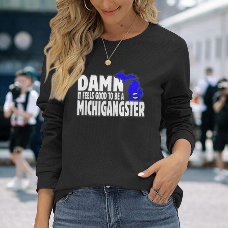 Michigangster Michigan Pride Pure Michigan Long Sleeve T-Shirt Gifts for Her